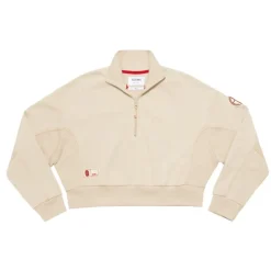 Online ASR logo cropped sweatshirt, Women, White Cream Women Sweatshirts
