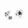 Discount Hypoallergenic steel earrings with heart and black enameled Lupetto with red eye Jewellery