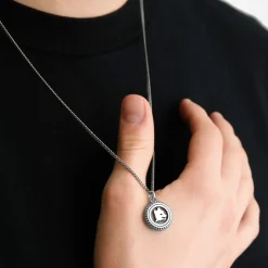 Cheap Snake Chain Necklace X Nove25 Lupa Pendant, Unisex, Sterling Silver Jewellery